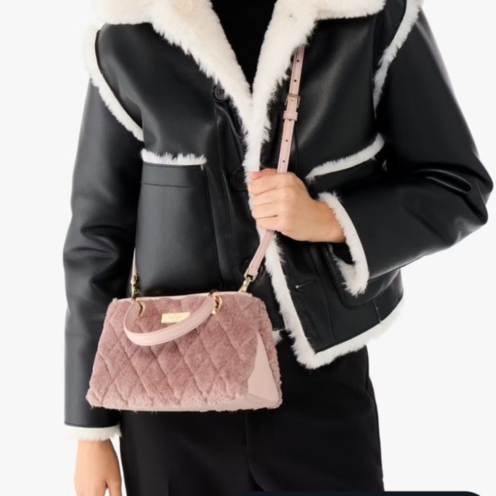 NWT KATE SPADE Carey Faux Fur Small Sullivan Satchel - Picture 8 of 10